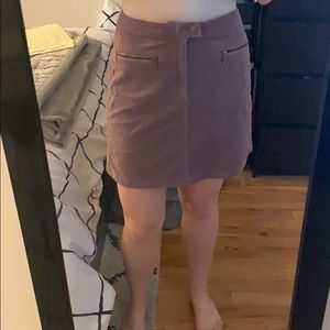 Mauve Corduroy Pocket Mini Skirt